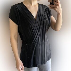 Brooks brothers silk black blouse size 10